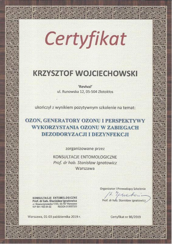 Szkolenie z procesu ozonowania - wykorzystanie go w dezynfekcji i dezodoryzacji